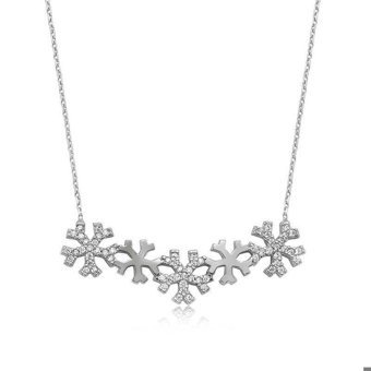 Serra Jewels Kar Tanesi Beyaz Zirkon Taşlı 925 Ayar Kararmayan Forse Zincir Kadın Gümüş Kolye 45 cm