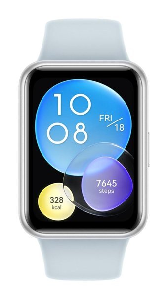 Huawei Watch Fit 2 Tansiyon Ölçen Kulaklıklı Erkek Kare 25 mm Mavi Silikon Akıllı Saat