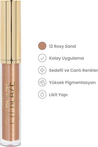 Golden Rose No: 12 Rosy Sand Likit Simli Mat Tekli Göz Farı