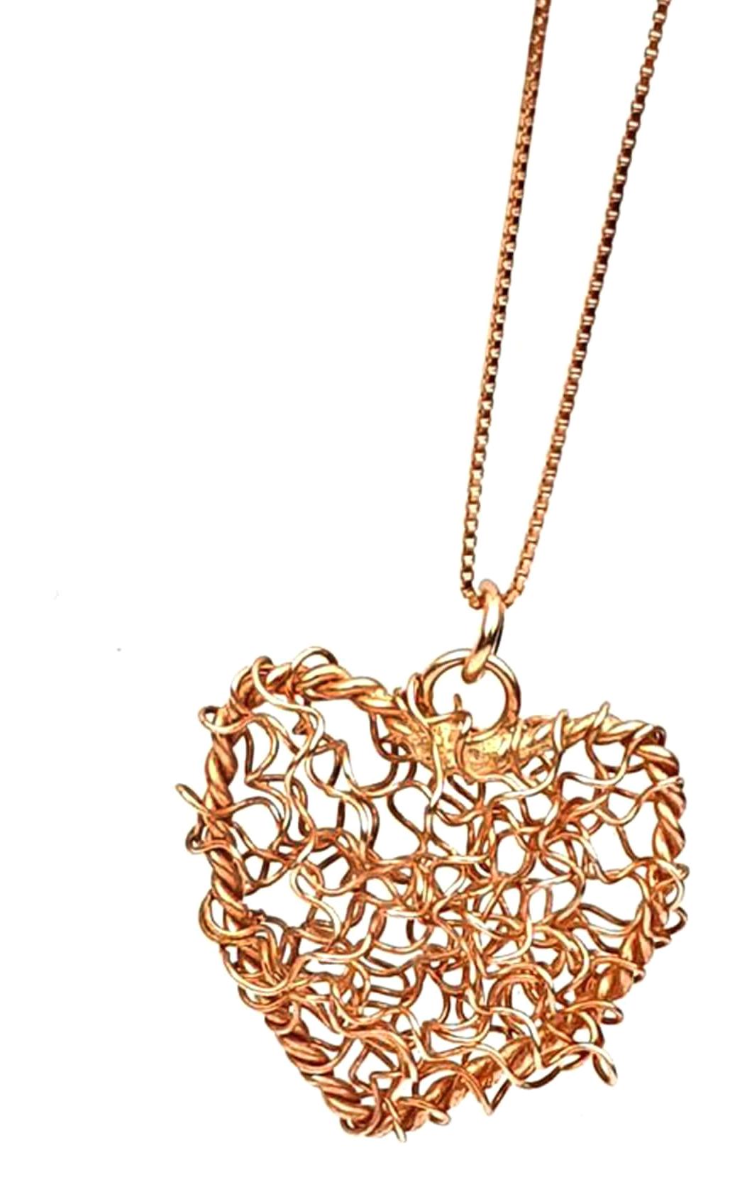 Oseshop Kalp Rose Taşsız 925 Ayar Kalpli Forse Zincir Kadın Gümüş Kolye 45 cm