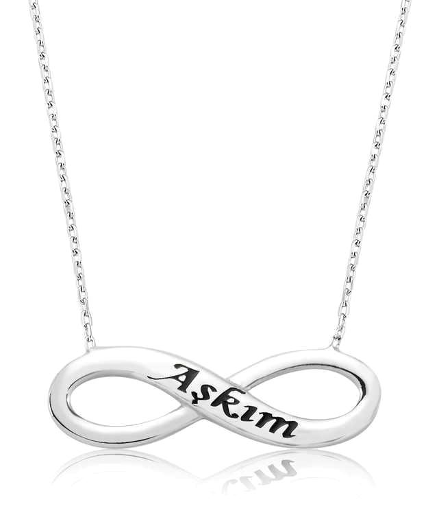 Himarry Sonsuzluk Taşsız 925 Ayar Kararmayan Halka Zincir Kadın Gümüş Kolye 45 cm