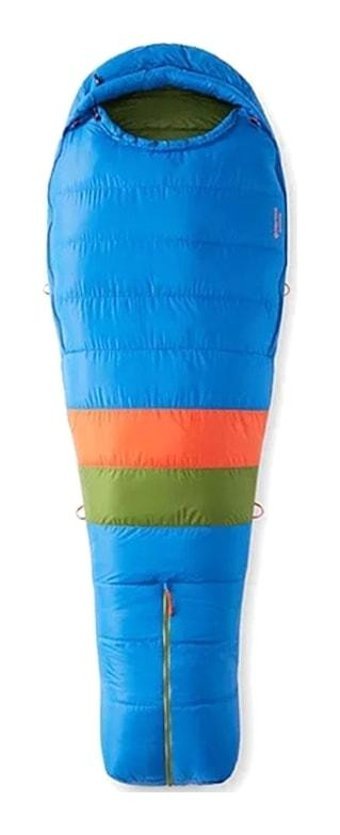Marmot Marmot0330 -28 Derece Kaz Tüyü 4 Mevsim Kamp-Dağcılık Tek Kişilik Yetişkin Uyku Tulumu Mavi