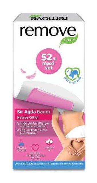 Remove Bitkisel Lif Hassas Ciltler 52 Adet Tüm Vücut Ağda Bandı