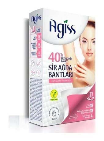 Agiss Vegan Tüm Ciltler 40 Adet Tüm Vücut Ağda Bandı