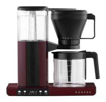 Vestel Retro Brew 50 Zaman Ayarlı Çelik Filtreli Karaf 1.25 lt Hazneli 10 Fincan 1550 W Bordo Filtre Kahve Makinesi