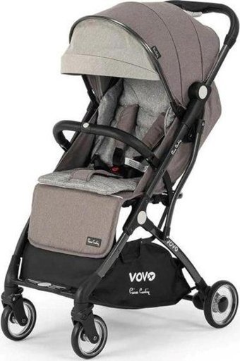 Pierre Cardin Vovo Katlanabilir Tek Elle Kapanan 360 Derece Dönen Tam Yatar Kabin Tipi Puset Bebek Arabası Gri