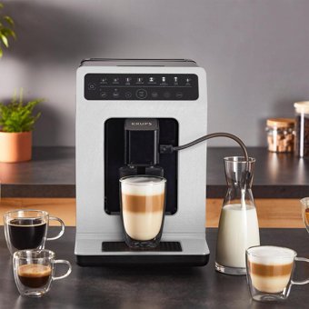 Krups Evidence Eco 1450 W Çelik Tezgah Üstü Kapsülsüz Öğütücülü Taşınabilir Tam Otomatik Espresso Makineleri Gri