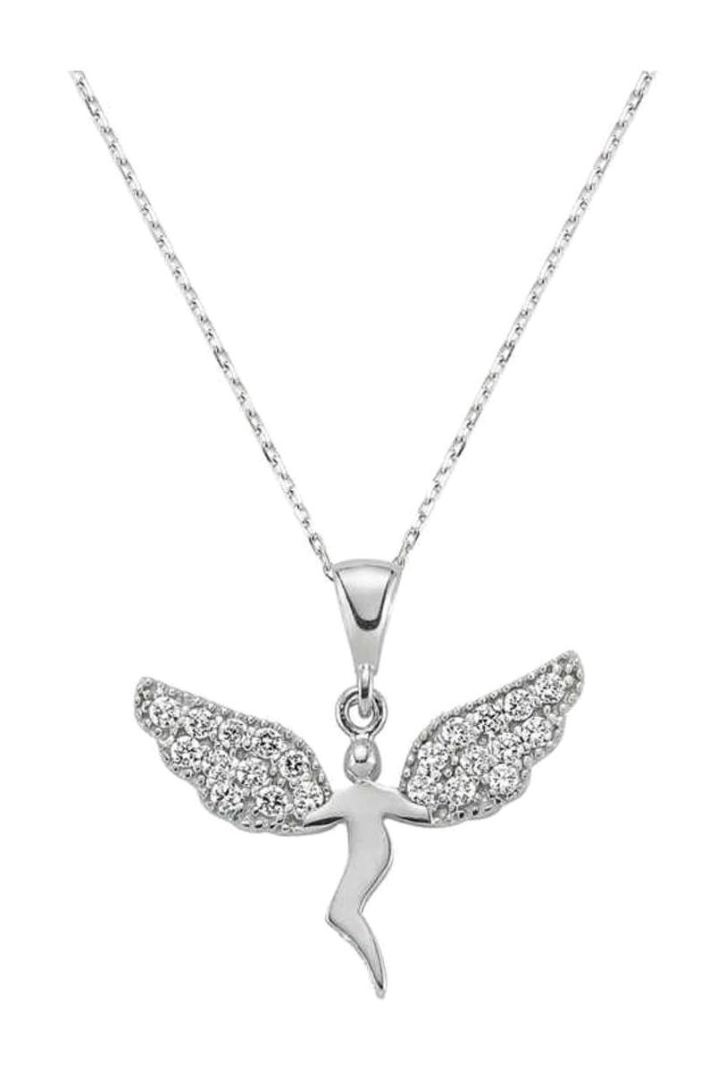 Hediye Paketim Meleğim Mavi Zirkon Taşlı 925 Ayar Kararmayan Forse Zincir Kadın Gümüş Kolye 45 cm