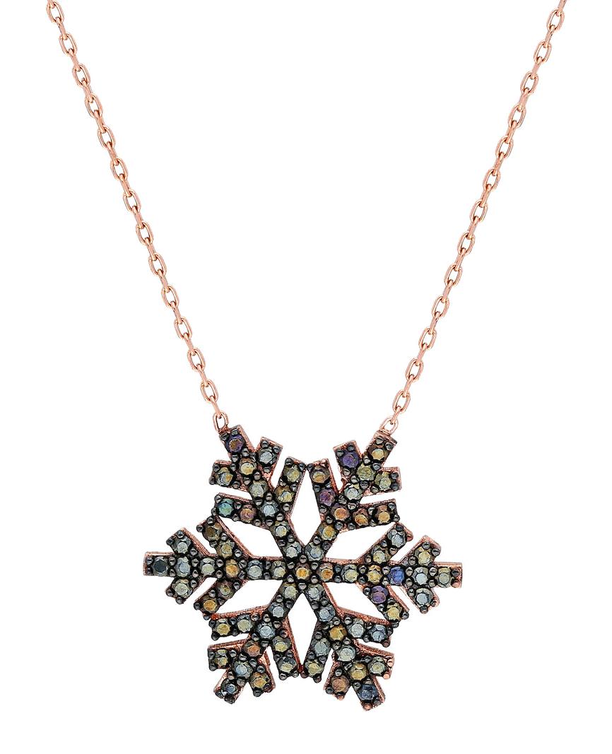 Chavin Jewelry Kar Taneli Çok Renkli Zirkon Taşlı 925 Ayar Altın Kaplama Kararmayan Forse Zincir Kadın Gümüş Kolye 45 cm