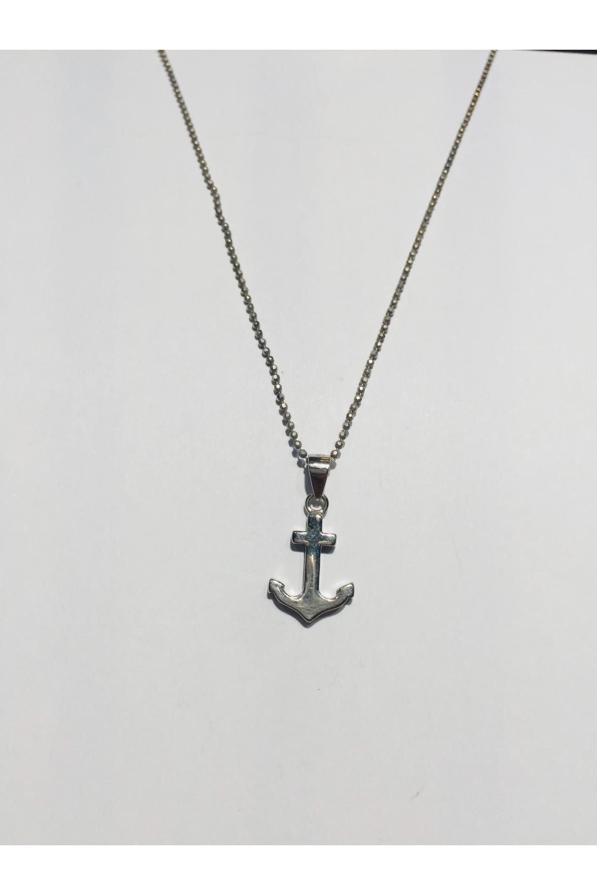 Nuovo Jewellery Çapalı 925 Ayar Kararmayan Toplu Zincir Kadın Gümüş Kolye 45 cm