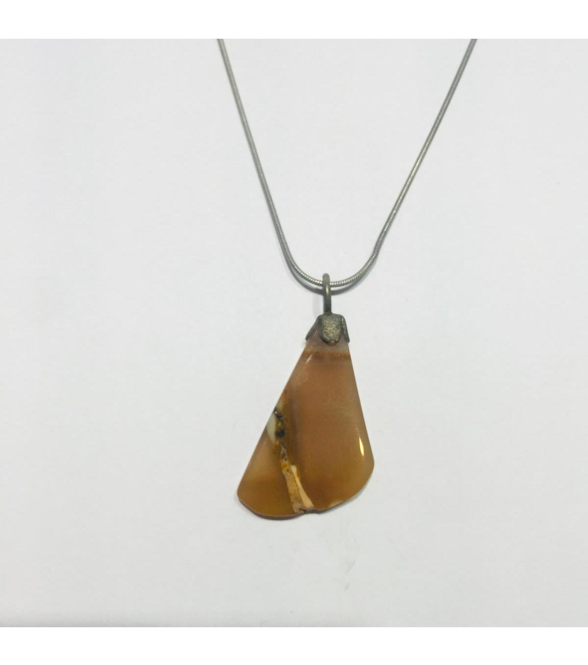 Nuovo Jewellery Beyaz Doğal Taşlı 925 Ayar Kararmayan Düz Zincir Kadın Gümüş Kolye 45 cm