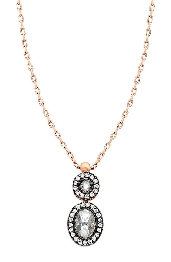 Chavin Jewelry Damla Beyaz Taşlı 925 Ayar Altın Kaplama Kararmayan Forse Zincir Kadın Gümüş Kolye 45 cm