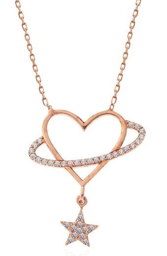 Serra Jewels Çok Renkli Zirkon Taşlı Kararmayan Zincir Kadın Gümüş Kolye 45 cm