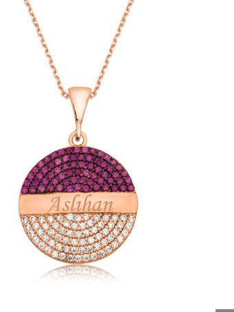 Serra Jewels Beyaz-Pembe Zirkon Taşlı 925 Ayar Kararmayan Zincir Kadın Gümüş Kolye 45 cm