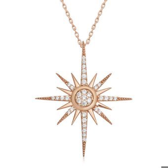 Serra Jewels Beyaz Zirkon Taşlı Kararmayan Tuğralı Forse Zincir Kadın Gümüş Kolye 45 cm