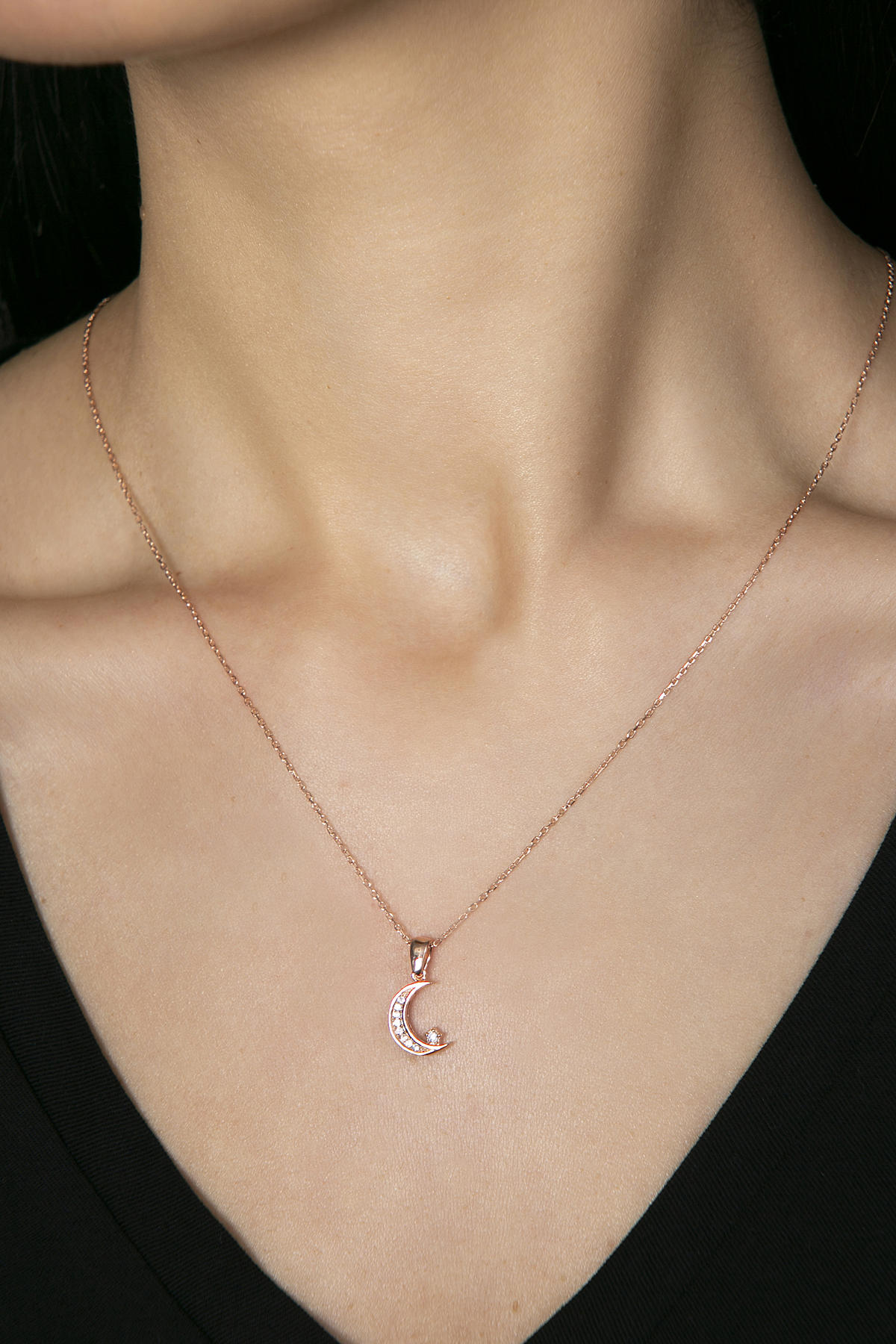 Elika Silver Beyaz 925 Ayar Kararmayan Düz Zincir Kadın Gümüş Kolye
