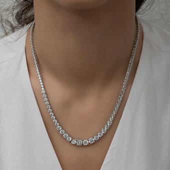 Serra Jewels Beyaz Taşlı Kararmayan Su Yolu Zincir Kadın Gümüş Kolye 46 cm