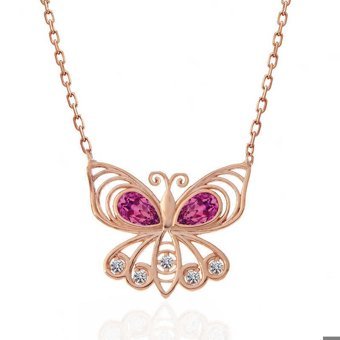 Serra Jewels Çok Renkli Taşlı 925 Ayar Kararmayan Zincir Kadın Gümüş Kolye 45 cm