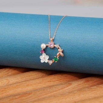 Serra Jewels Beyaz Zirkon Taşlı Kararmayan Kalp Forse Zincir Kadın Gümüş Kolye 45 cm
