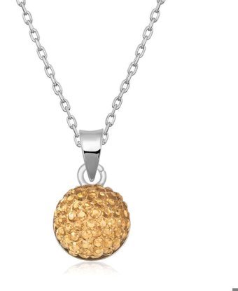 Serra Jewels Sarı Kuvars Taşlı Kararmayan Kalp Forse Zincir Kadın Gümüş Kolye 45 cm