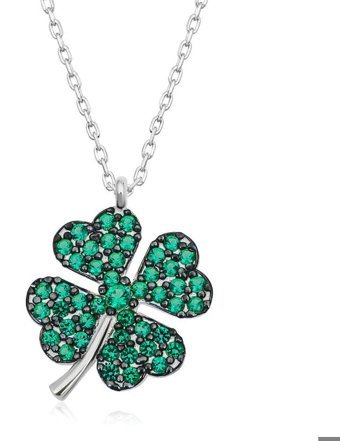 Serra Jewels Yeşil Zirkon Taşlı Kararmayan Zincir Kadın Gümüş Kolye 45 cm