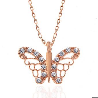 Serra Jewels Çok Renkli Kararmayan Forse Zincir Kadın Gümüş Kolye 45 cm
