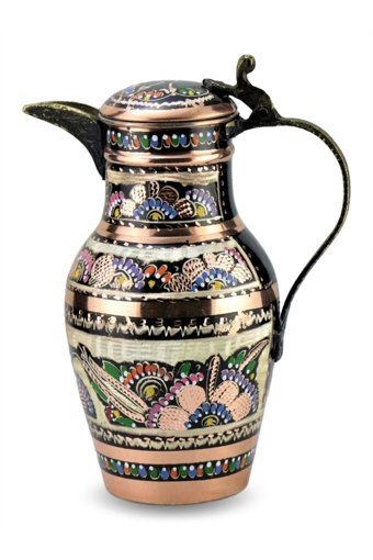 Morya Gül Çiçek Battal Bakır Sürahi 3 lt