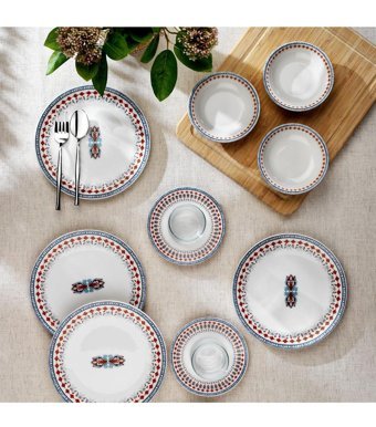 Schafer Lily 16 Parça 4 Kişilik Desenli Porselen Kahvaltı Takımı