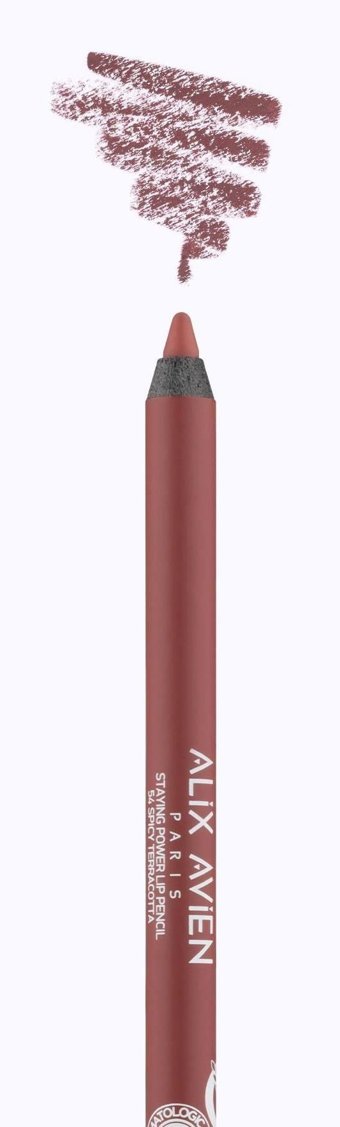 Alix Avien 54 Spicy Terracotta Suya Dayanıklı Kalın Uçlu Mat Dudak Kalemi Kahverengi