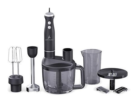 Ar Yıldız Multi Functional Doğrayıcı Rendeli Çırpıcı 1500 W Antrasit Mutfak Robotu