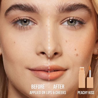 Huda Beauty Lip Blush Creamy Lip & Cheek Stain Peachy Kiss Nemlendiricili Kremsi Likit Ruj 6 ml