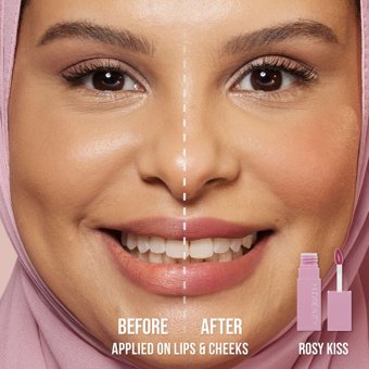Huda Beauty Lip Blush Creamy Lip & Cheek Stain Rosy Kiss Nemlendiricili Kremsi Likit Ruj 6 ml