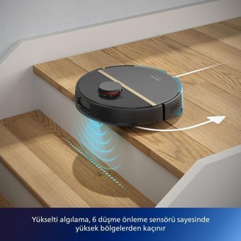 Philips HomeRun 7000 Serisi Aqua XU7000 Haritalı Hepa Filtreli 5000 Pa Siyah Robot Süpürge + Mop