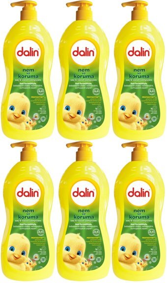 Dalin Bebek Saç & Vücut Şampuanı 700ML Nem ve Koruma Avakado Özlü (Pompalı) (6 Lı Set)