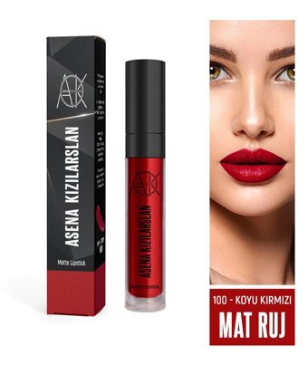 Asena Kızılarslan Dark Red 100 Mat Bitişli Likit Ruj