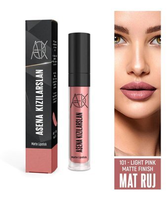 Asena Kızılarslan Light Pink 101 Mat Bitişli Likit Ruj