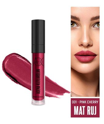 Asena Kızılarslan Pink Cherry 001 Mat Bitişli Likit Ruj