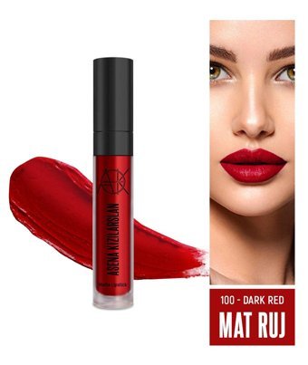 Asena Kızılarslan Dark Red 100 Mat Bitişli Likit Ruj