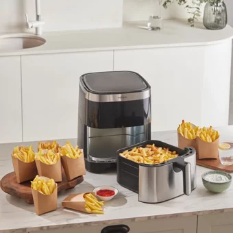 Karaca Gourmet XXXL Airfryer 9 lt Tek Hazneli Led Ekranlı Sıcak Hava Fritözü İnox
