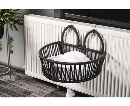 Homedora Vantuzlu Yıkanabilir Tek Fonksiyonlu 55x15 cm Kalorifer Kedi Yatağı Siyah