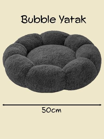 Patiderm Peluş Yıkanabilir Tek Fonksiyonlu 50x50x14 cm Minder Kedi Yatağı Gri