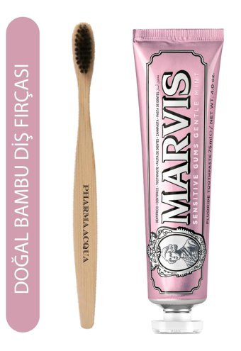 Pharma Acqua Bambu Diş Fırçası + Marvis Sensitive Gums Gentle Mint Diş Macunu 75 ml