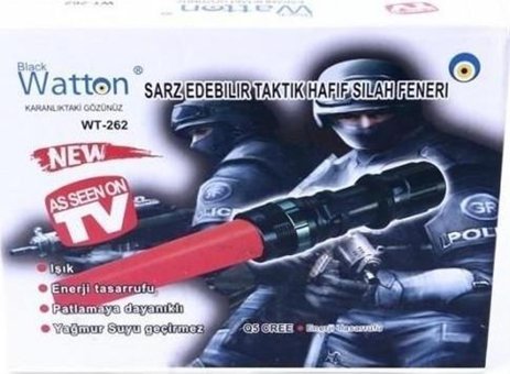 Watton Wt-262 Dinamolu Basmalı Uzun Menzil LED Şarjlı El Feneri