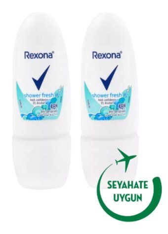 Rexona Shower Fresh Pudrasız Antiperspirant Roll-On Kadın Deodorant 2x20 ml