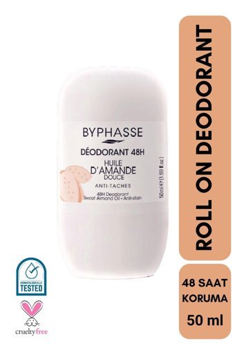 Byphasse Sweet Almond Oil Pudrasız Ter Önleyici Roll-On Kadın Deodorant 50 ml