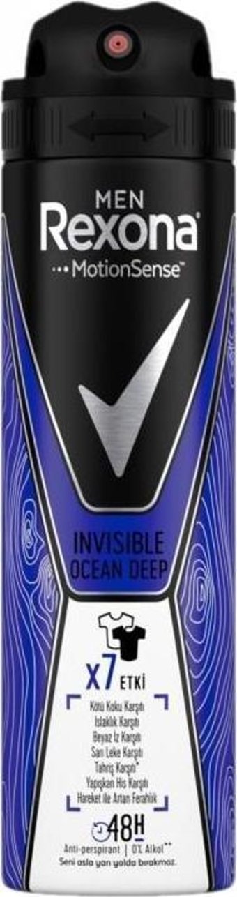 Rexona Invisible Ocean Deep Pudrasız Ter Önleyici Antiperspirant Sprey Erkek Deodorant 150 ml