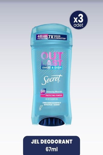 Secret Sweat & Odor Pudrasız Antiperspirant Jel Kadın Deodorant 3x67 gr