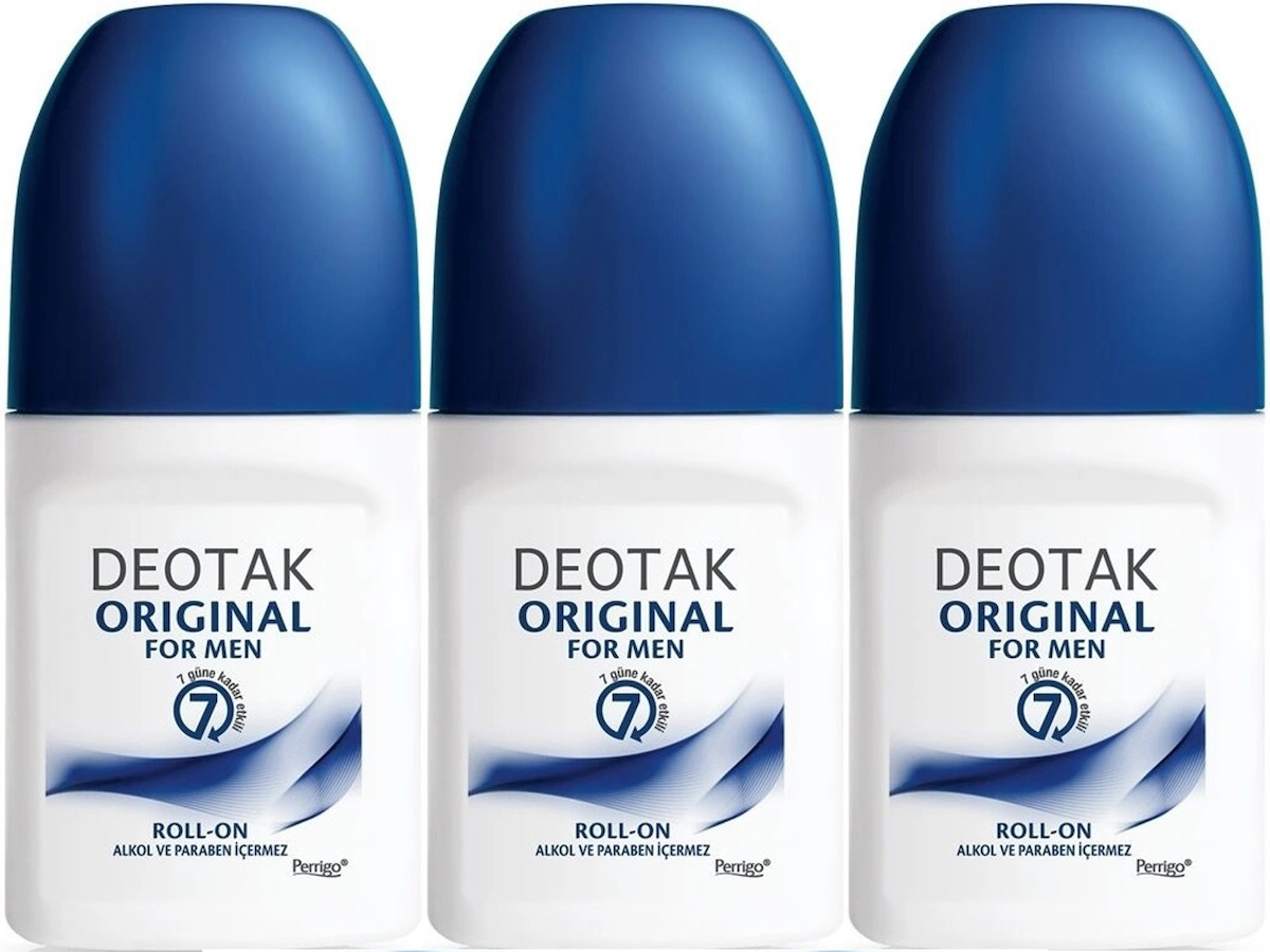 Deotak Original Pudrasız Ter Önleyici Organik Roll-On Erkek Deodorant 3x35 ml