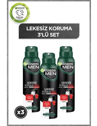 Garnier Pudrasız Ter Önleyici Antiperspirant Sprey Erkek Deodorant 3x150 ml