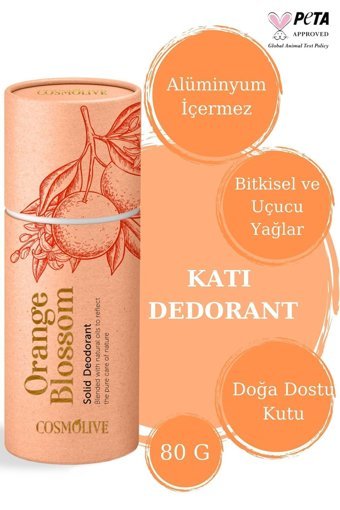 Cosmolive Orange Blossom Pudrasız Organik Roll-On Kadın Deodorant 80 ml